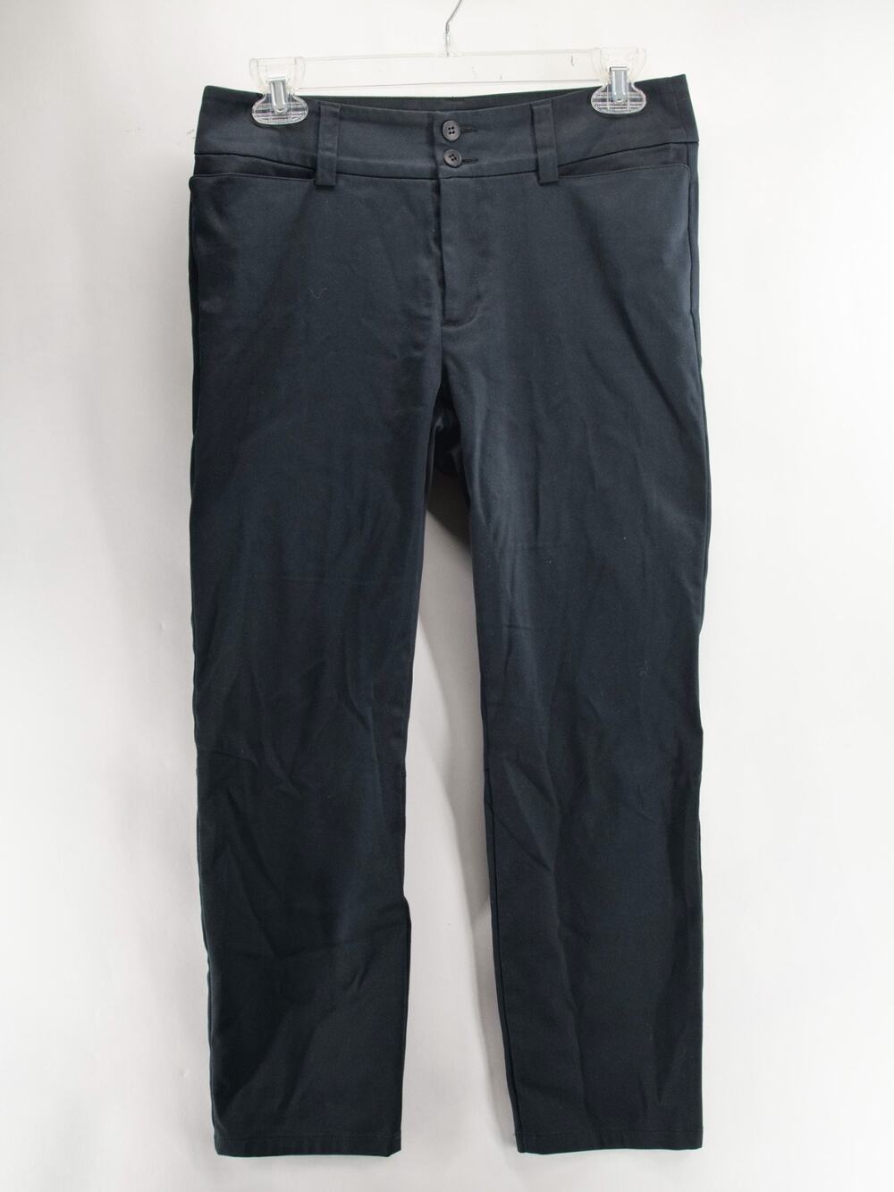 Agnes b Pants Women 38FR 6US Black Cotton Blend Cropped Trousers Made in France